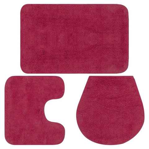 Badematte Badematten-Set 3-tlg. Stoff Fuchsia vidaXL, Gewebe