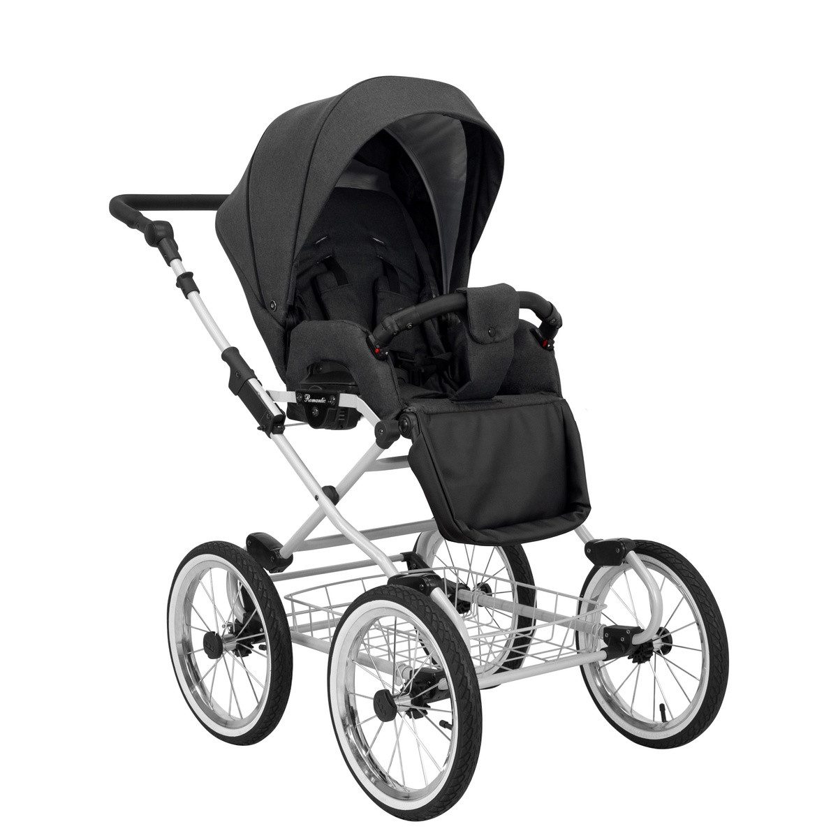 KUNERT Kombi-Kinderwagen Romantic 3-in-1 Kinderwagen mit Cosmo Autositz mit AIR Wheels, Große Tragewanne, stabiler Stahlrahmen, aufblasbare Räder