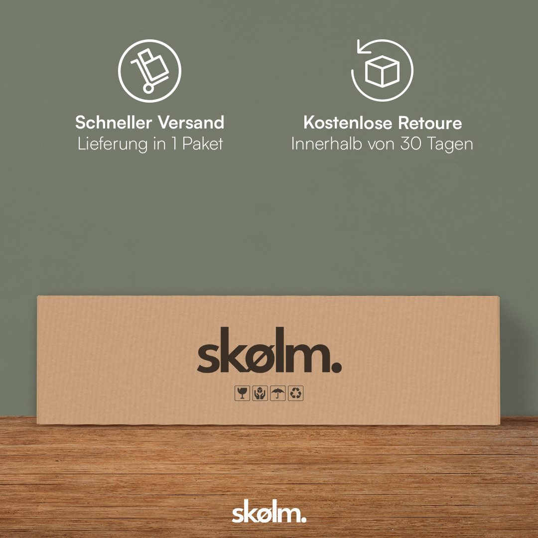 skølm Wandregal Mimir mit 3 höhenverstellbaren Regalböden, terrakotta, bis 5kg pro Ablage, einfache Wandmontage, Metallregal mit offenen Flächen 50x60x15 cm