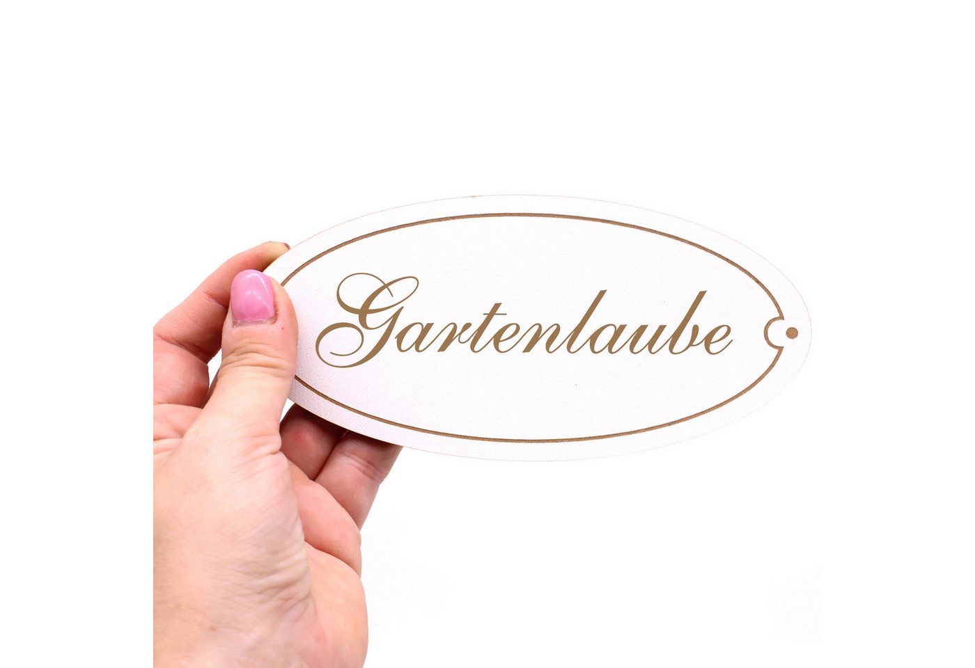 Thumbnail - Dekolando Hinweisschild Türschild Oval - Gartenlaube - Schild 15 x 7 cm - Schilder Türschilder, (1 St)