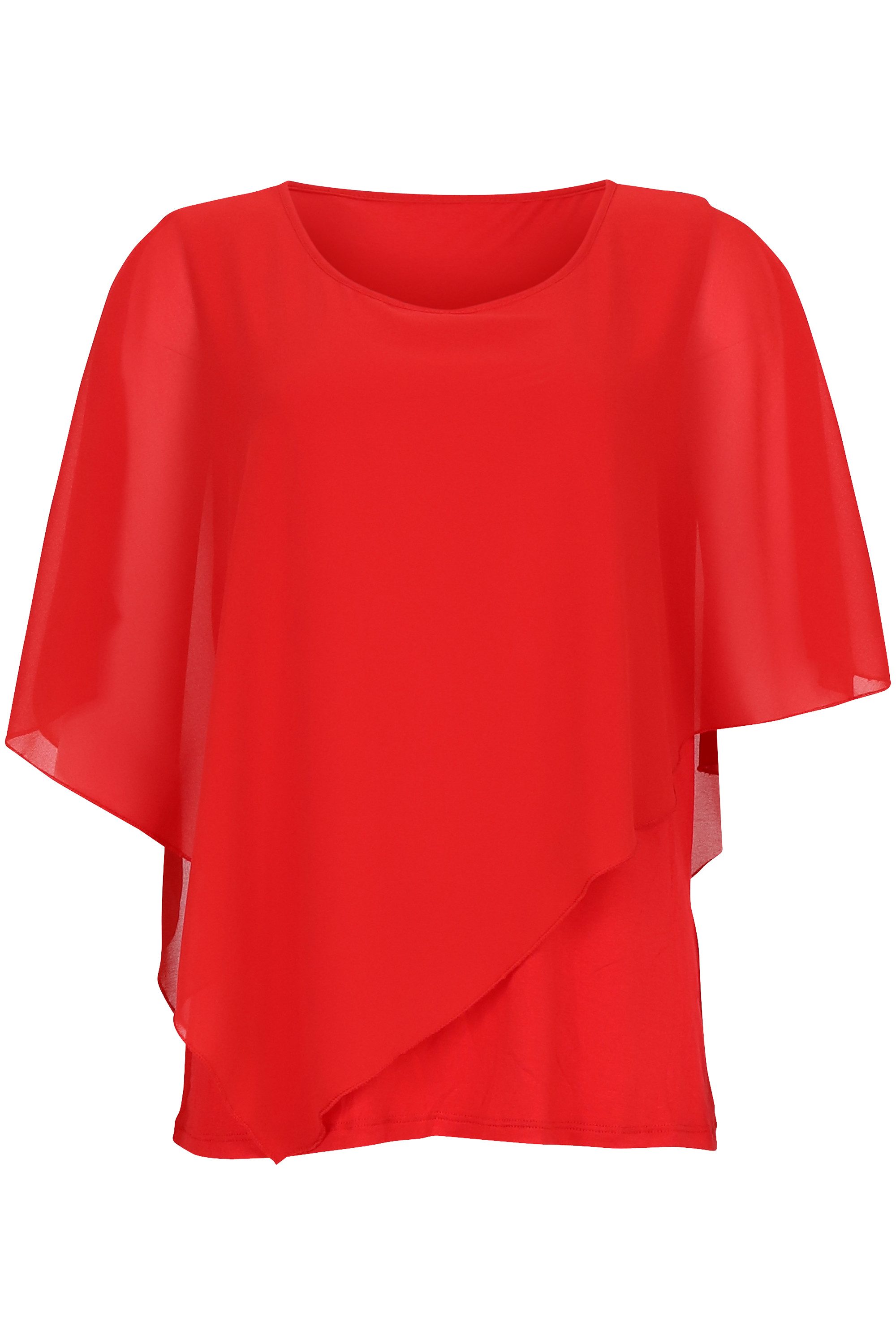 malito more than fashion Chiffonbluse malito Damen Chiffonbluse asymmetrisch 10732 Schlupfbluse Blusenshirt asymmetrisch geschnitten Einheitsgröße