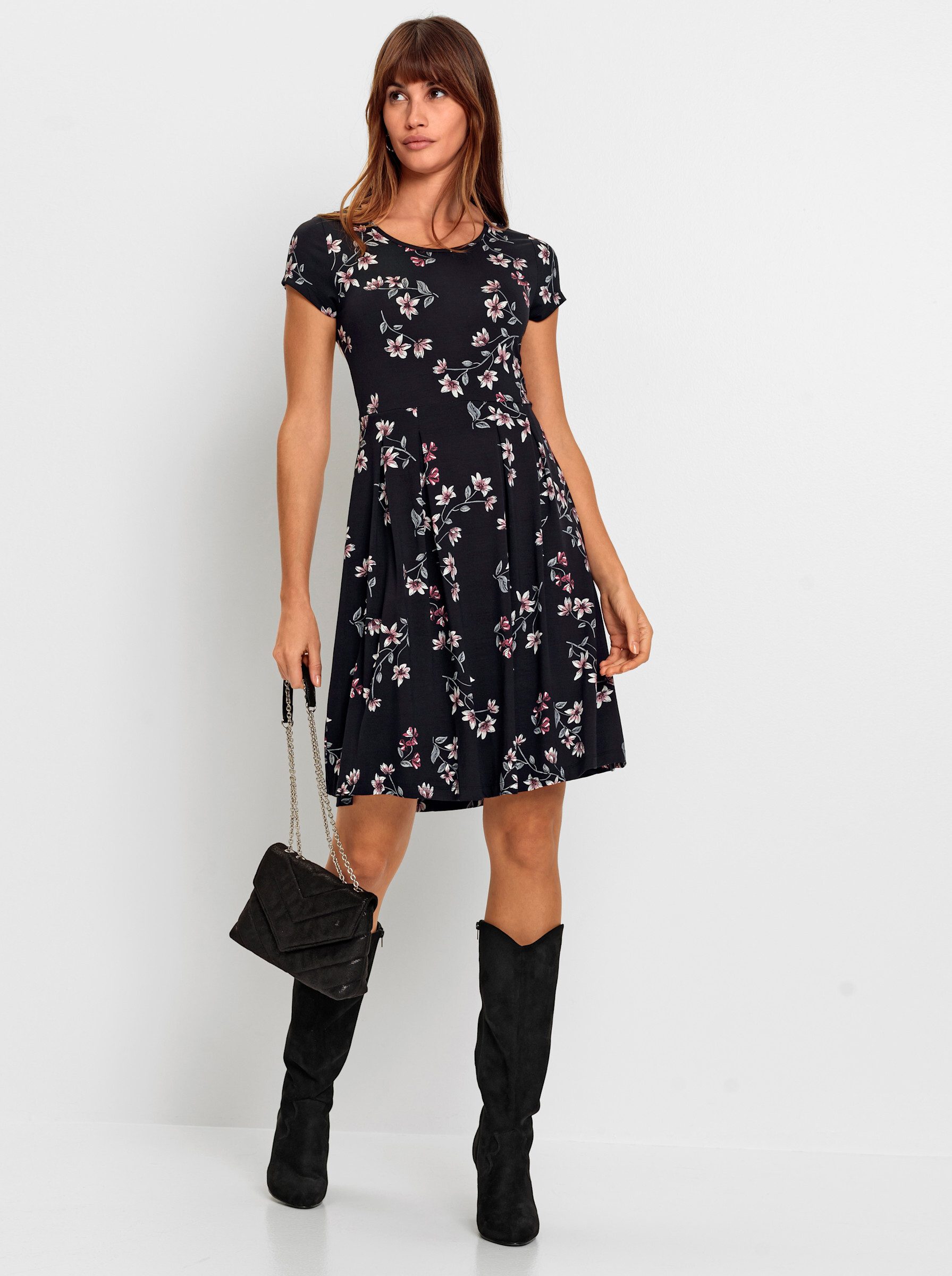 Witt Etuikleid Viskose-Kleid Kurzarm