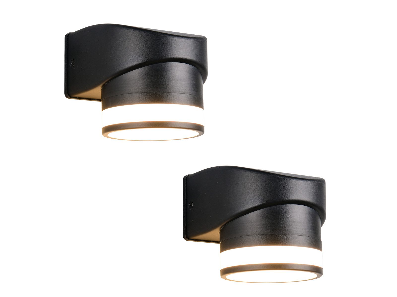 Reality Leuchten LED Außen-Wandleuchte mit Downlight Lichteffekt, Höhe 10cm, LED wechselbar, Neutralweiß, Fassadenbelechtung Downlight mit zusätzlichem Lichtring