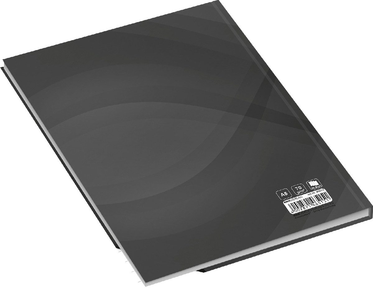 RNK Verlag Notizbuch Notizbuch A5 notes carbon black liniert 96 Blatt