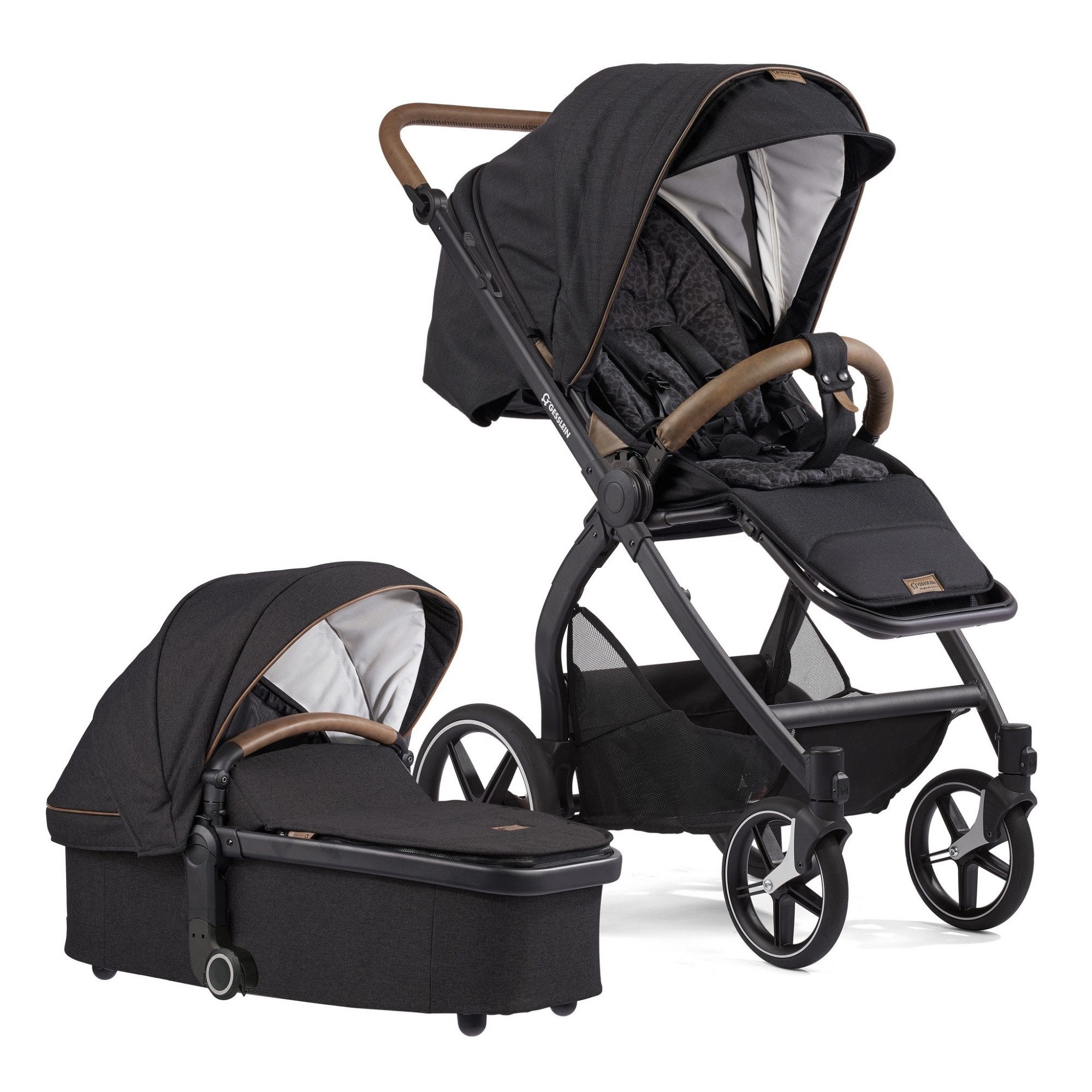 Gesslein Kombi-Kinderwagen Gesslein FX4 Swing 2in1 Kinderwagen-Set inkl. Babywanne Panorama Relax