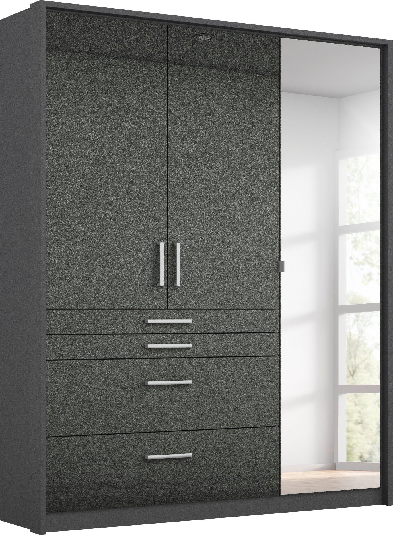 rauch Drehtürenschrank Kleiderschrank Schrank Garderobe Garderobenschrank HOMBURG inkl. Passepartout, oberer Schubkasten mit Einteilung MADE IN GERMANY