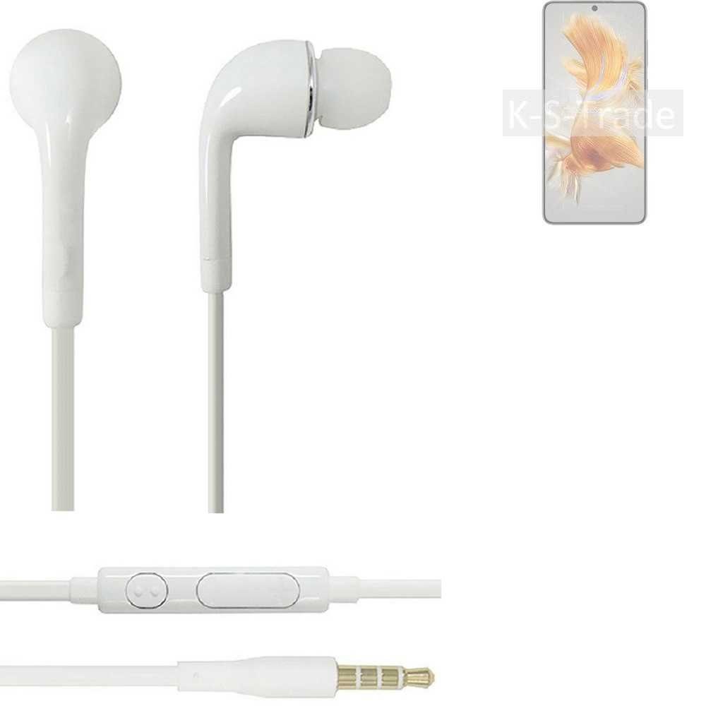 K-S-Trade für Huawei Mate 50E In-Ear-Kopfhörer (Kopfhörer Headset mit Mikrofon u Lautstärkeregler weiß 3,5mm)