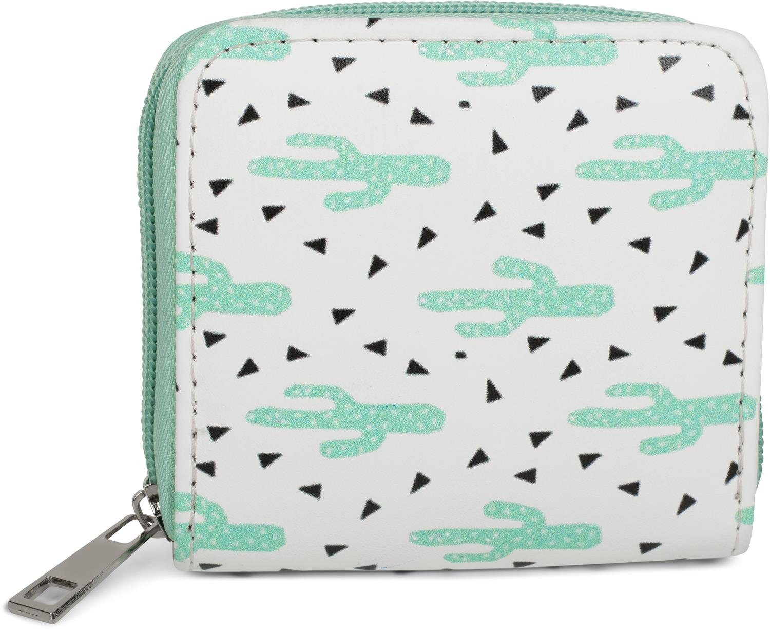 styleBREAKER Mini Geldbörse Mini Geldbörse mit Kaktus Muster (1-tlg)