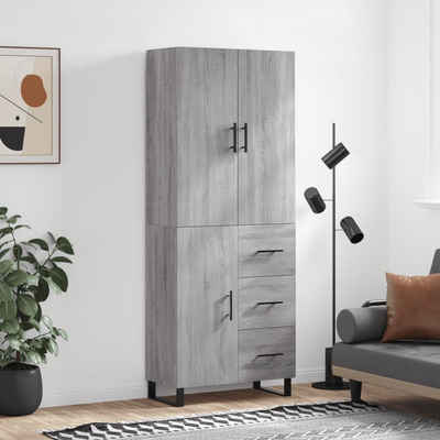 furnicato Sideboard Highboard Grau Sonoma 69,5x34x180 cm Holzwerkstoff