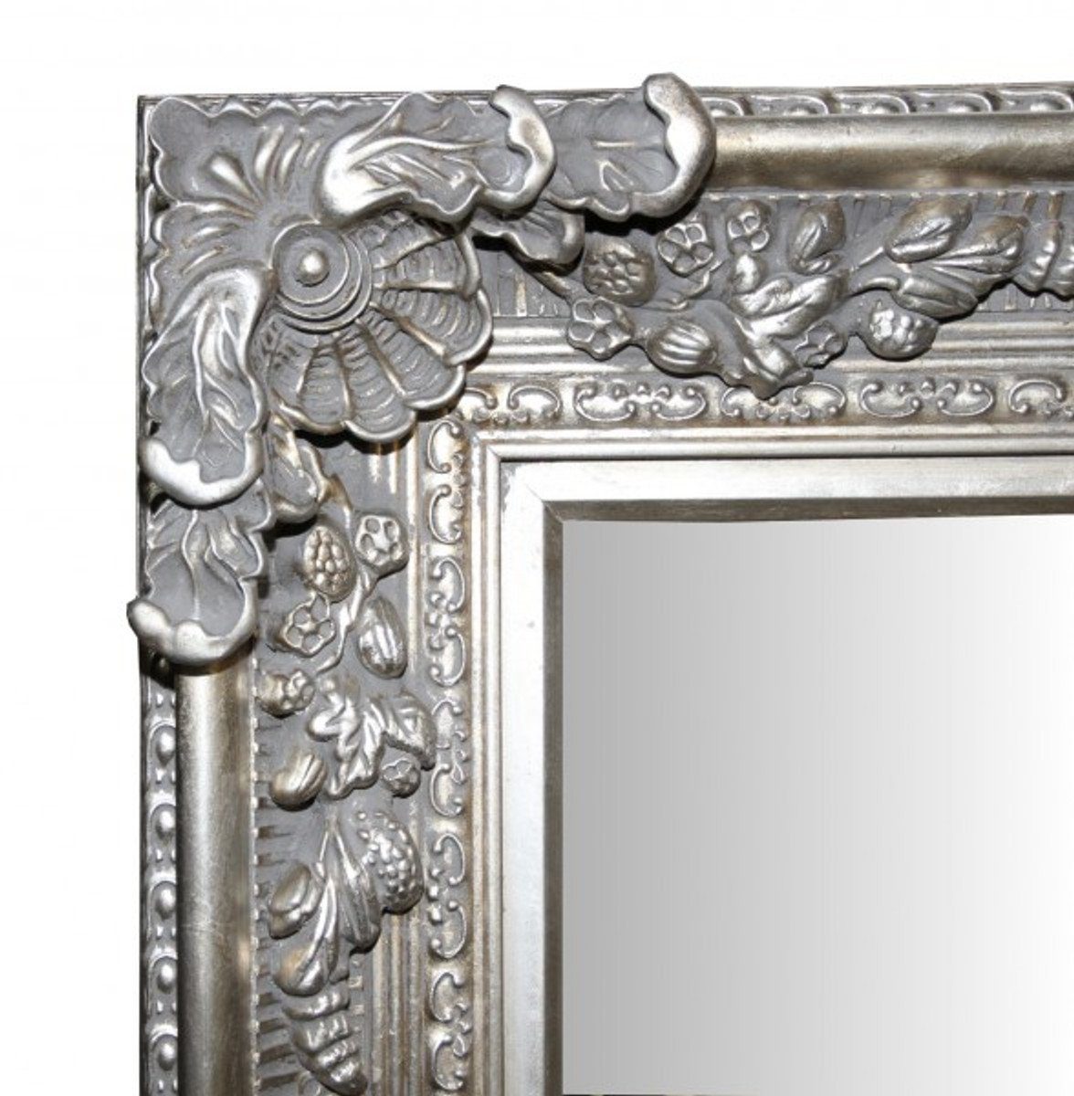 Edel Barock Padrino Casa Wandspiegel - Barockspiegel Silber & Look Prunkvoll Antik