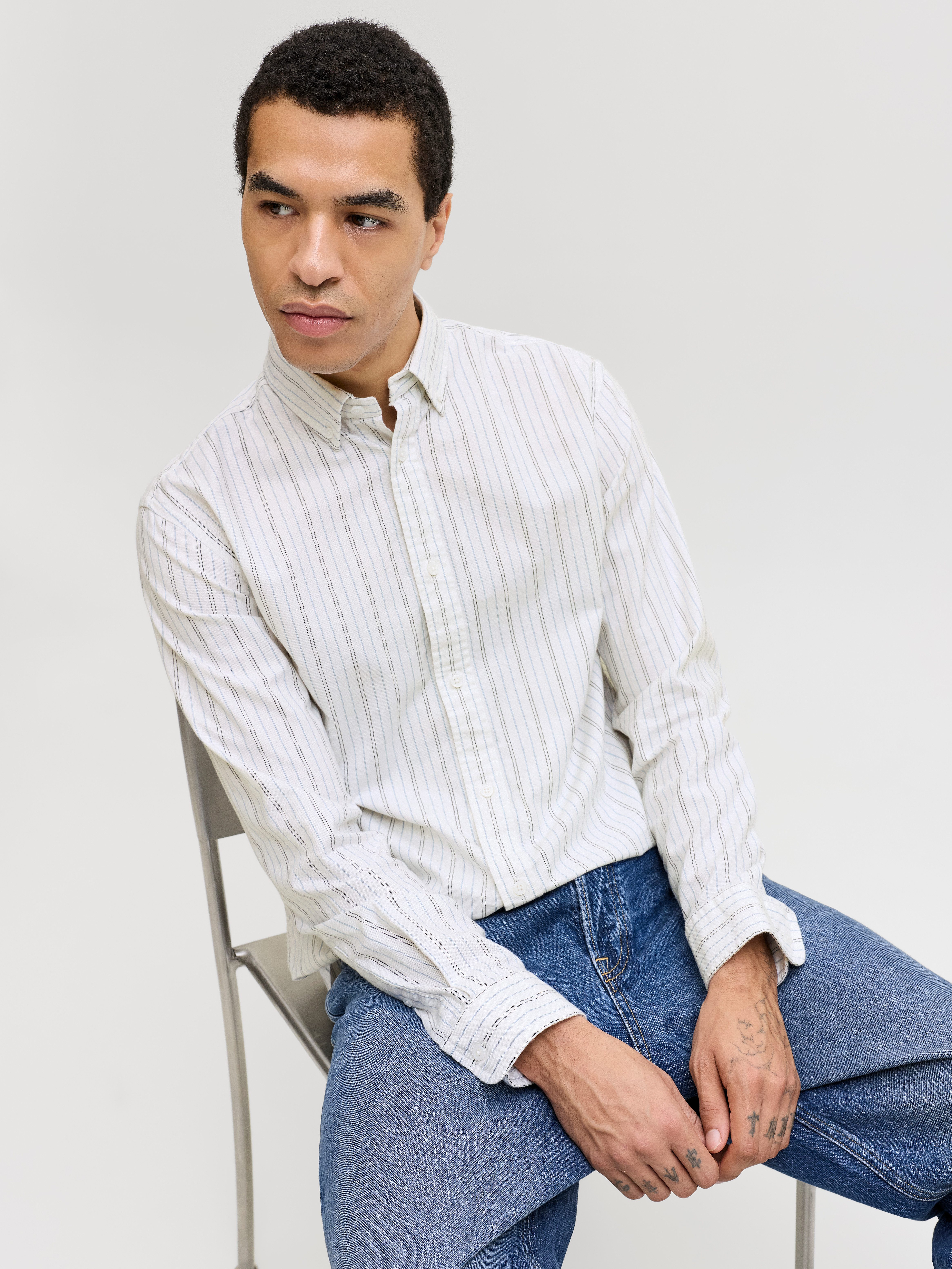 Jack & Jones Langarmhemd JPRBLUHARVEY OXFORD L/S SHIRT SN Baumwolle, regular fit