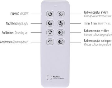 Paul Neuhaus Stehlampe HULA, CCT - über Fernbedienung, Fernbedienung, Infrarot inkl., Memory, nach Trennung vom Netz, dimmbar über Fernbedienung, LED fest integriert, warmweiß - kaltweiß, LED