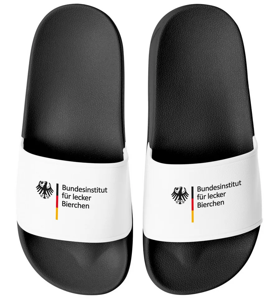 MoonWorks Badeschlappen Badelatschen Unisex mit Aufdruck Bundesinstitut für Badesandale