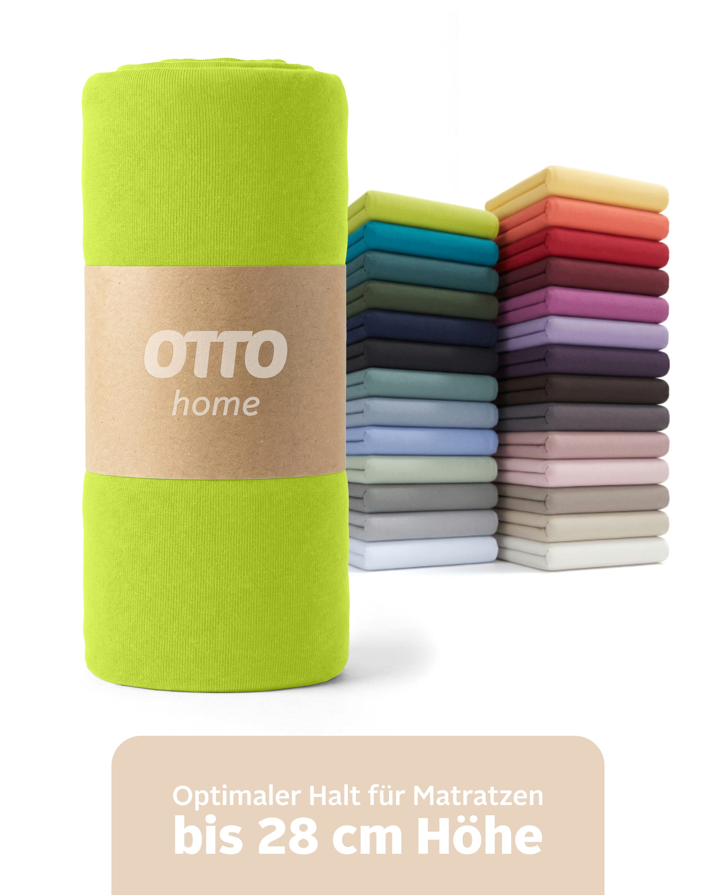 OTTO home Spannbettlaken BLACKBERRY in PREMIUM und BASIC Qualität, 100% Baumwolle, Jersey (110 g/m), Gummizug: rundum, (1 Stück), für hohe Matratzen bis 28 cm, Bettlaken, Spannbetttuch, Boxspring