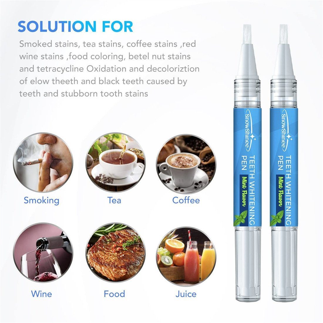 XDeer Zahnbleaching-Kit 2xZahnweiß Stift,Teeth Whitening Pen,20+Zahnaufhellung Anwendungen, Zahnbleaching,Schnelles Zähne Aufhellen,Sanftes Zähne Bleichen