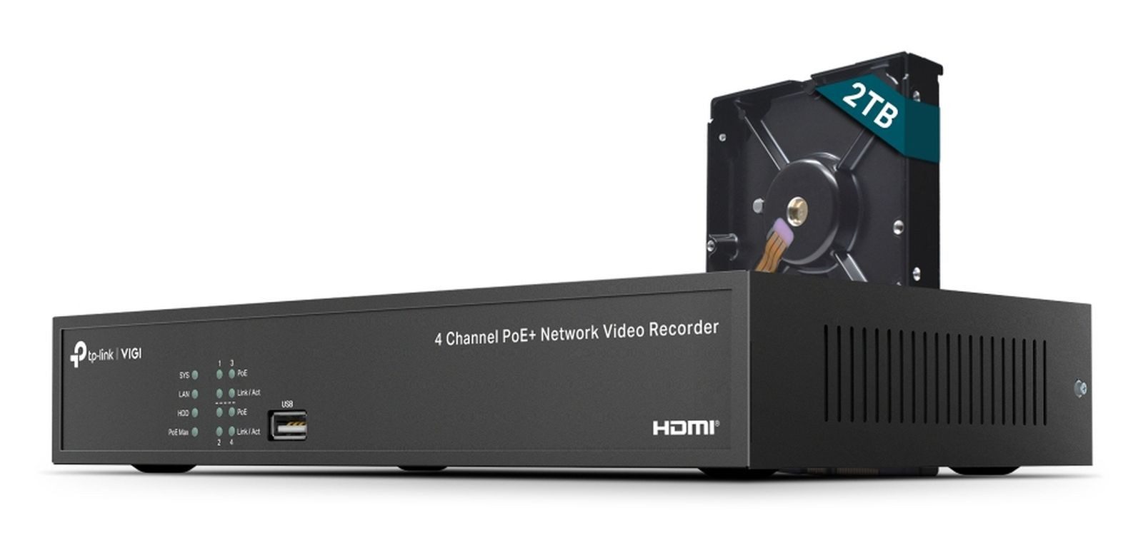 tp-link VIGI NVR1004H-4P V1 - NVR - 4 Kanäle Netzwerk-Videorecorder
