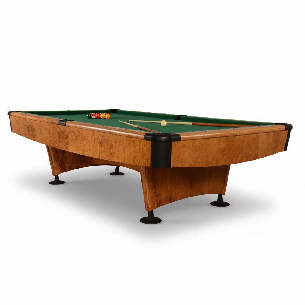Xlmoebel Billardtisch Massiver Brauner Billardtisch aus Holz mit stilvollem Design, Made in Europa