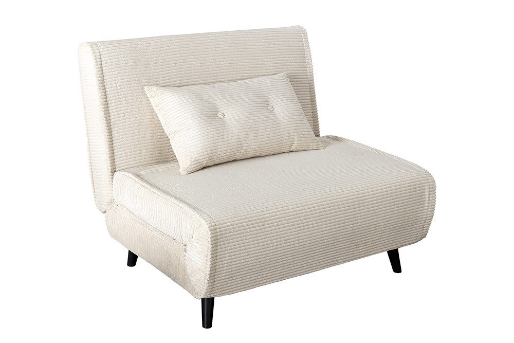 riess-ambiente Relaxsessel SMART MULTIFUNCTION 100cm beige - Cord, Bettfunktion, mit Kissen (Einzelartikel, 1-St), ausziehbare Schlafgelegenheit - ideal für Wohn- oder Gästezimmer