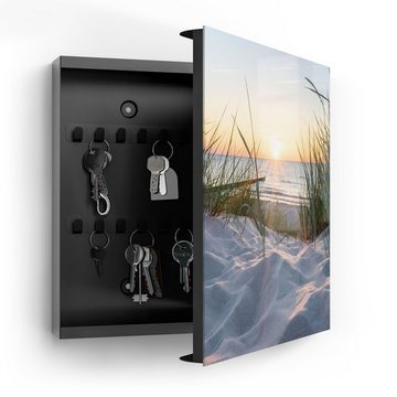 DEQORI Schlüsselkasten 'Ostsee Sonnenuntergang', Glas Schlüsselbox modern magnetisch beschreibbar