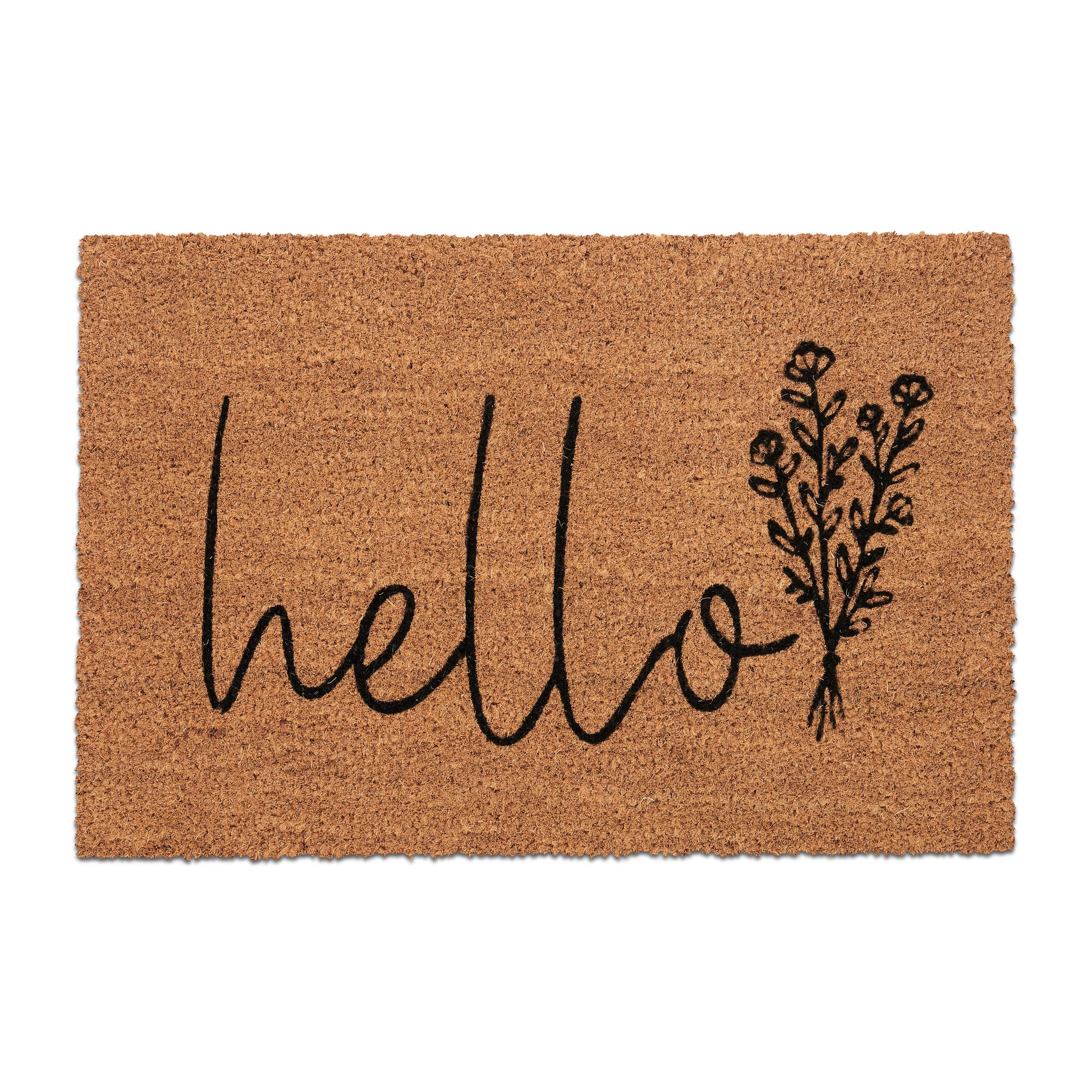 relaxdays Fußmatte Kokos Fußmatte "Hello", rechteckig, günstig online kaufen