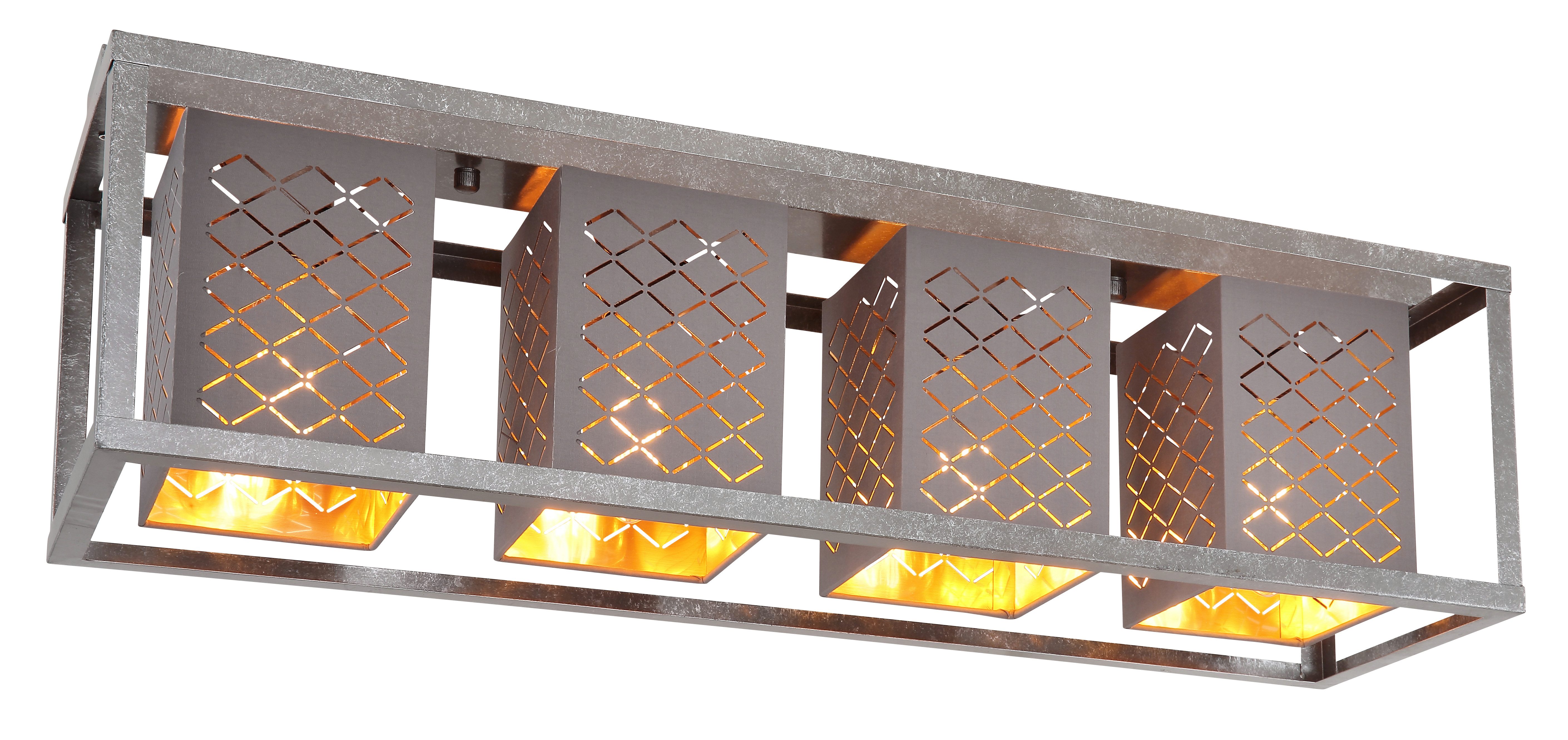 GLOBO LIGHTING Deckenleuchte THOMAS, ohne Leuchtmittel, Deckenlampe/silberfarben/antik/Dekorstanzung/Wohnbereich