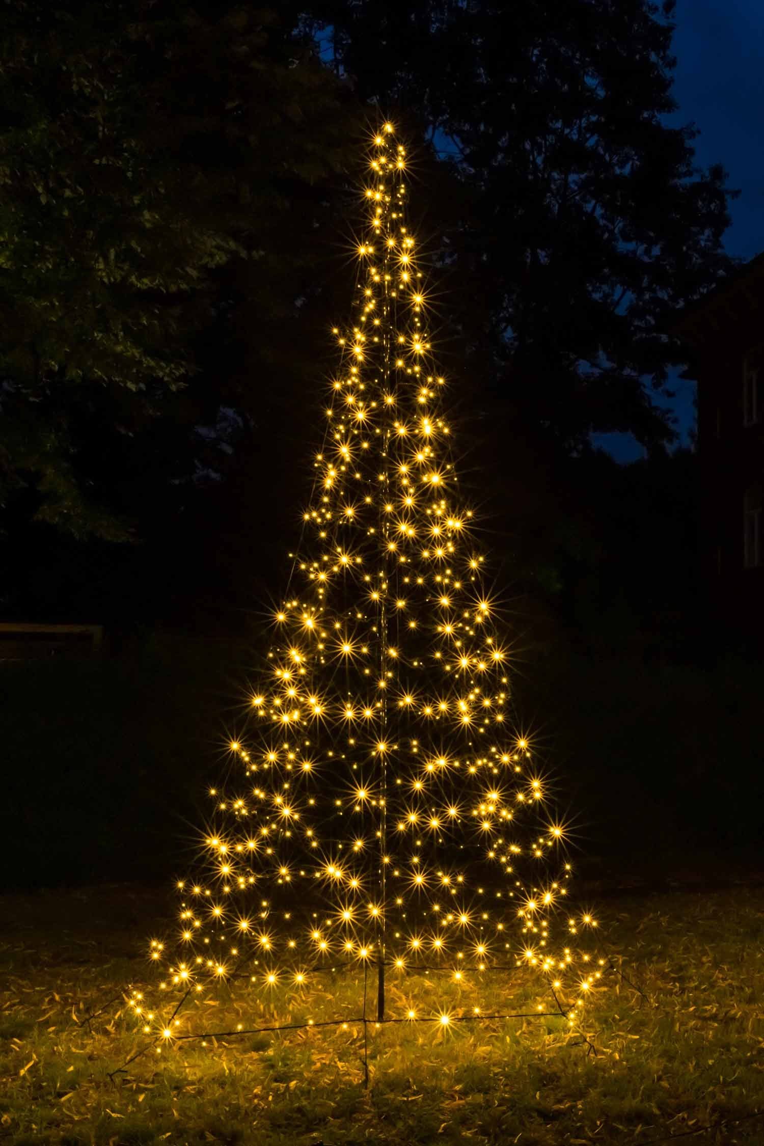 FHS Künstlicher Weihnachtsbaum Galaxy, Lichterkette mit Metallgestell, 200cm 300 LEDs warmweiß 6 Stränge Metallgestell