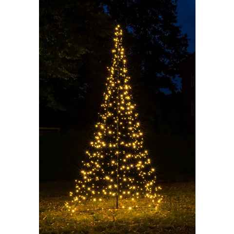 FHS Künstlicher Weihnachtsbaum Galaxy, Lichterkette mit Metallgestell, 200cm 300 LEDs warmweiß 6 Stränge Metallgestell