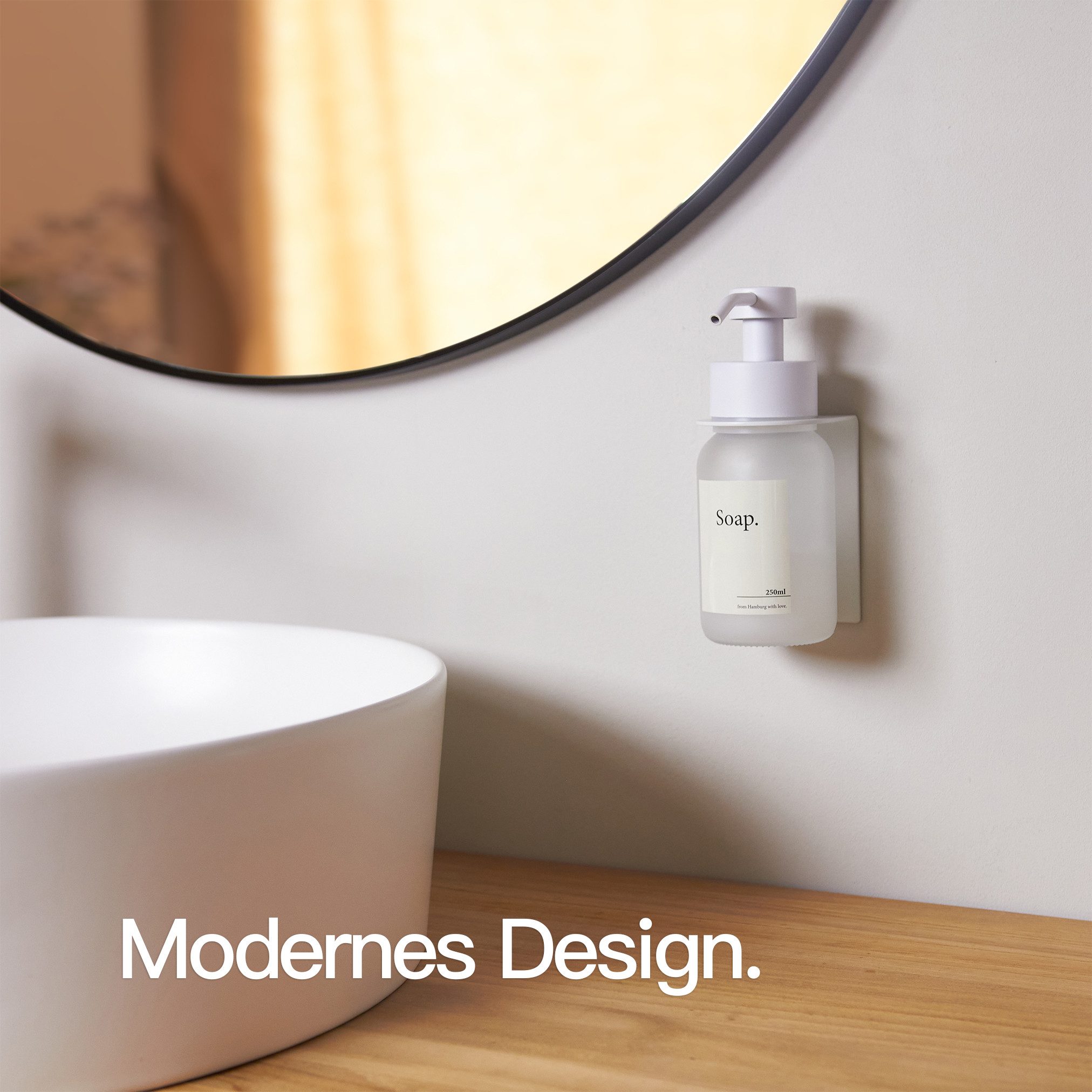 Designfabrik Hamburg Seifenspender Wandmontage ohne Bohren 250 ml, Pumpspen günstig online kaufen