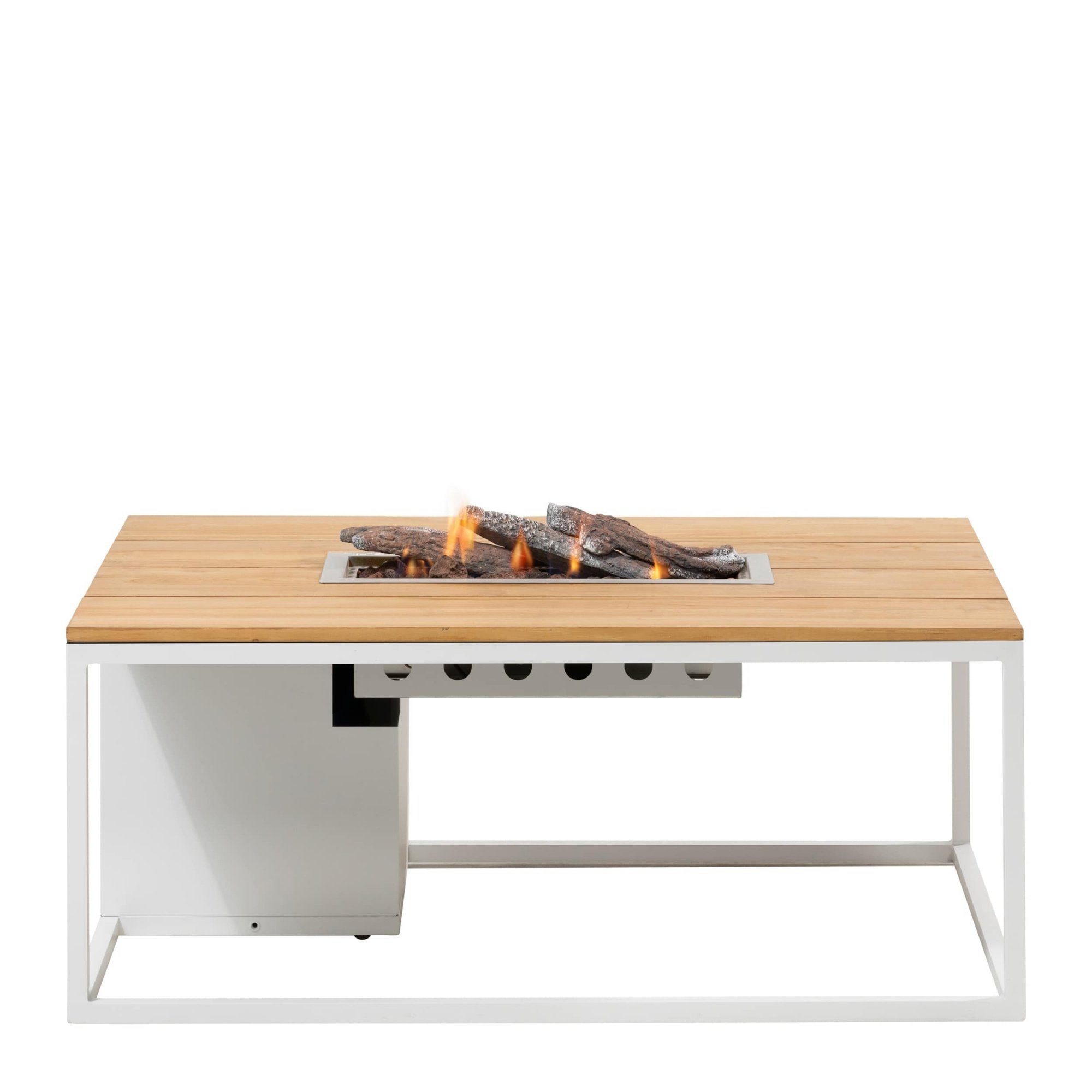 COSI Feuertisch Cosiloft 120 weiß/Teak, Loungetisch, Gartentisch, Feuerstelle