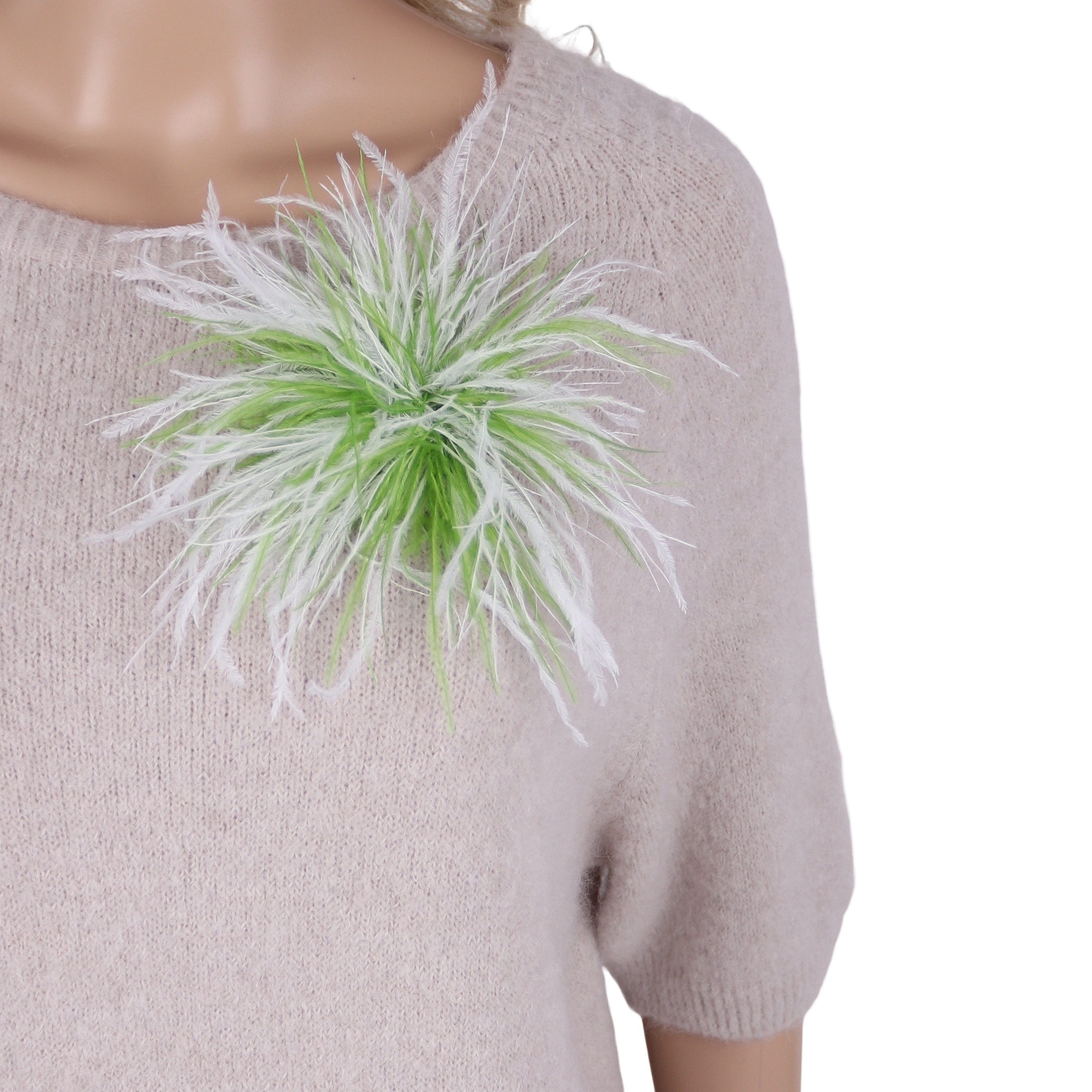 MIRROSI Brosche Edler Federbrosche, Feder-Anstecker im Boho-Vintage Stil, Ausgestattet mit Clip und Anstecknadel für sicheren Halt