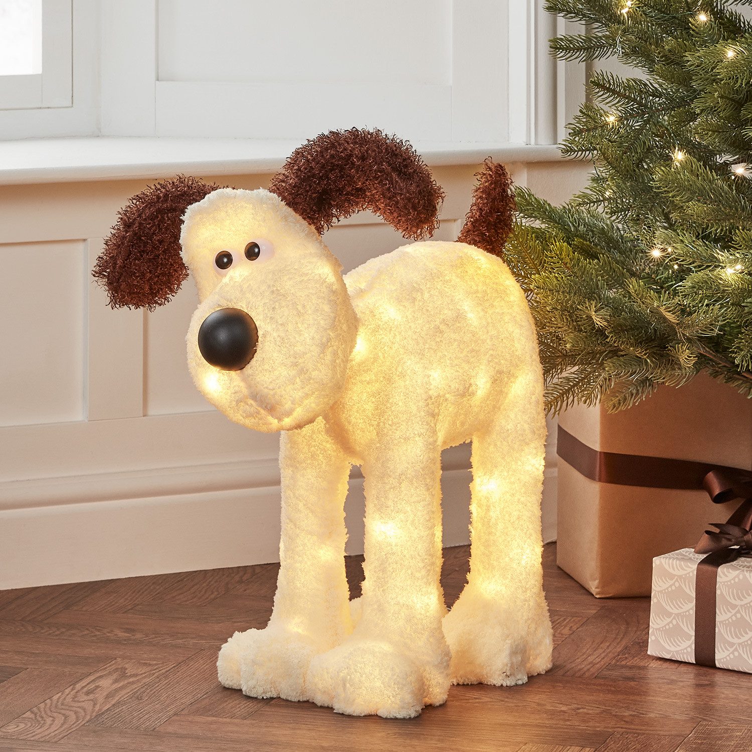 Lights4fun LED-Dekofigur Wallace and Gromit™ Hund LED Figur außen