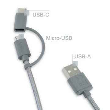 Hama 2in1 Mehrfach USB-Ladekabel USB-Kabel, Micro-USB, USB-C, Standard-USB, (100 cm), Universal - Geeignet für Smartphone, Handy & Co