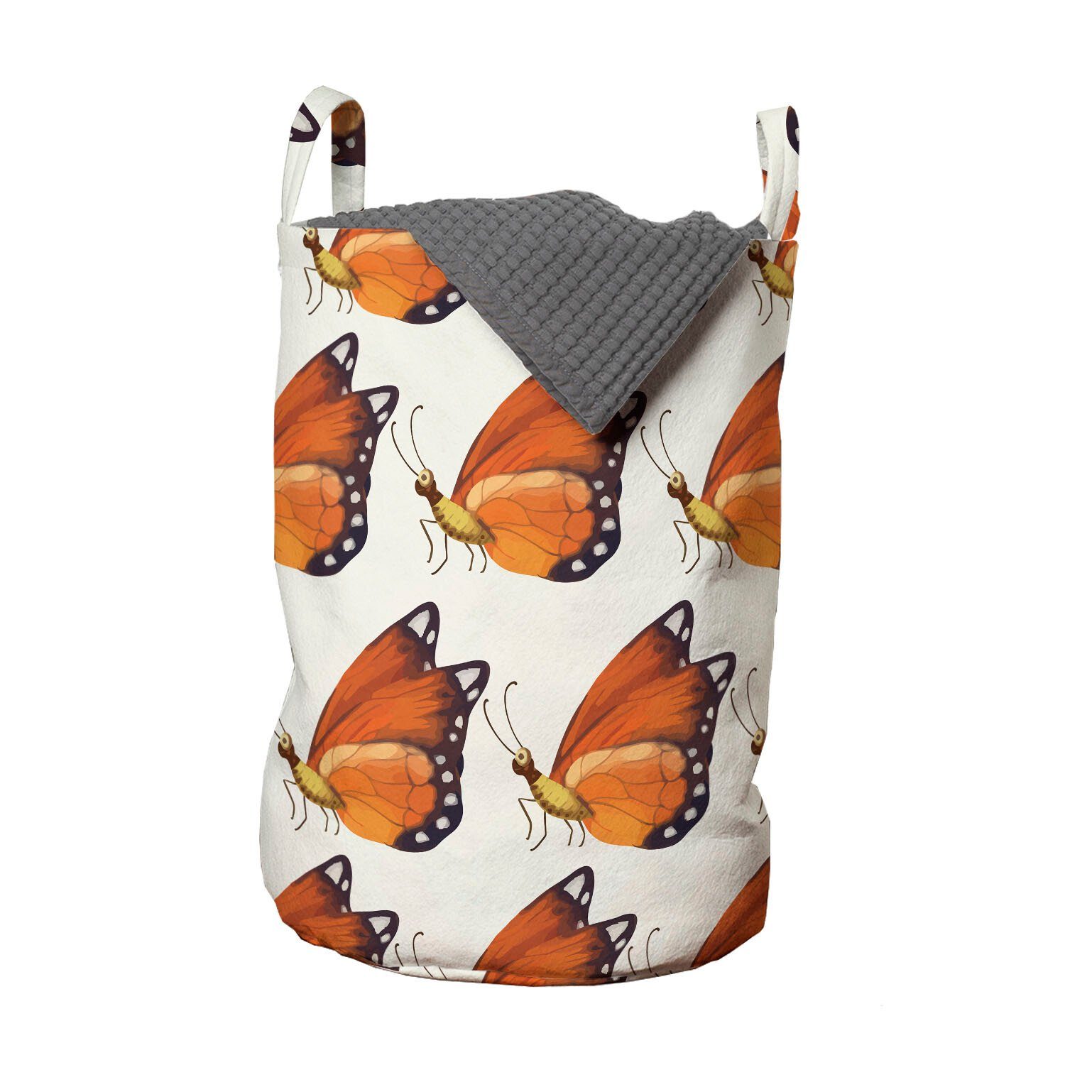 Abakuhaus Wäschesäckchen Wäschekorb mit Griffen Kordelzugverschluss für Waschsalons, Motte Schönheit Bugs Schmetterlinge Motiv