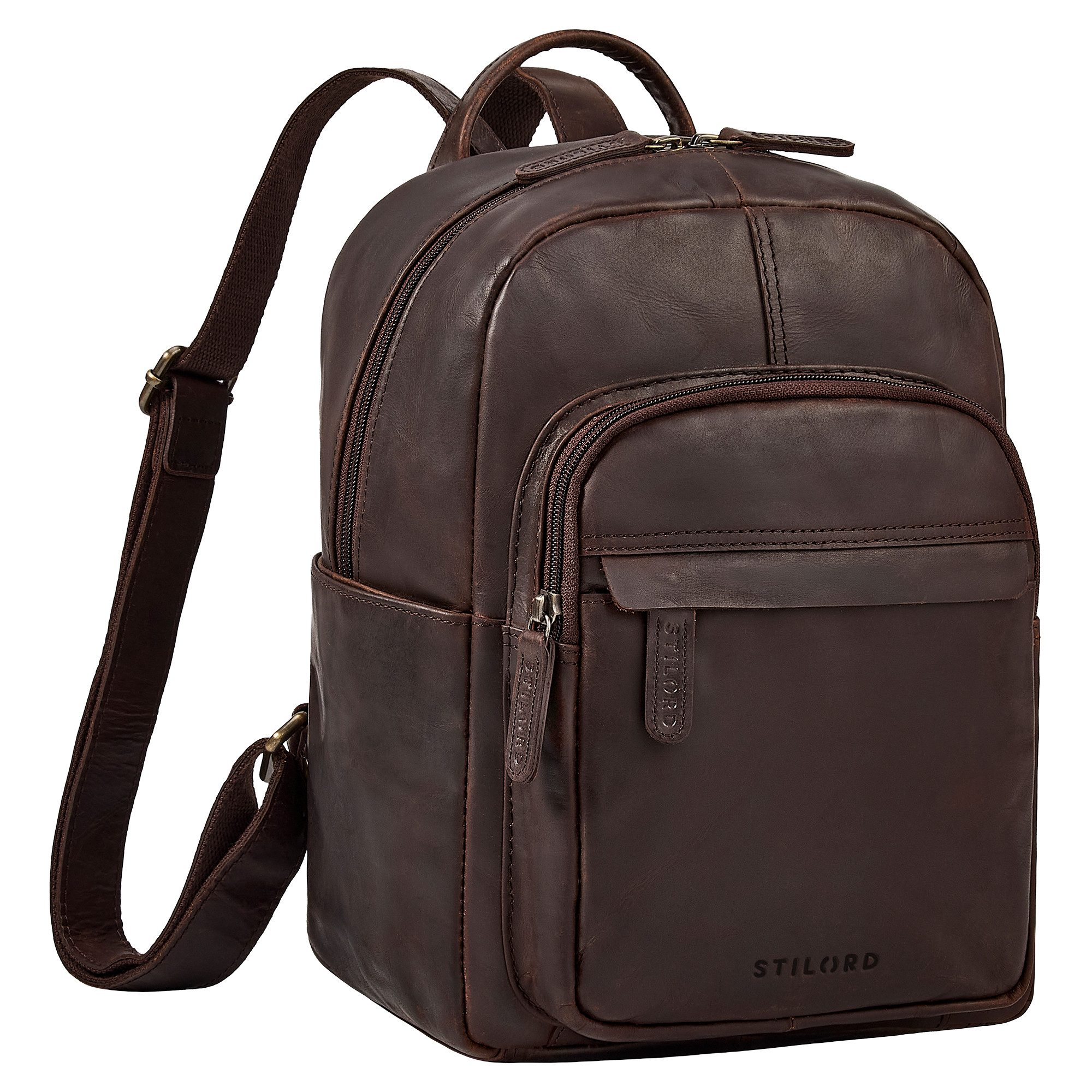 STILORD Cityrucksack "Dolores" Lederrucksack Damen Echtleder Klein