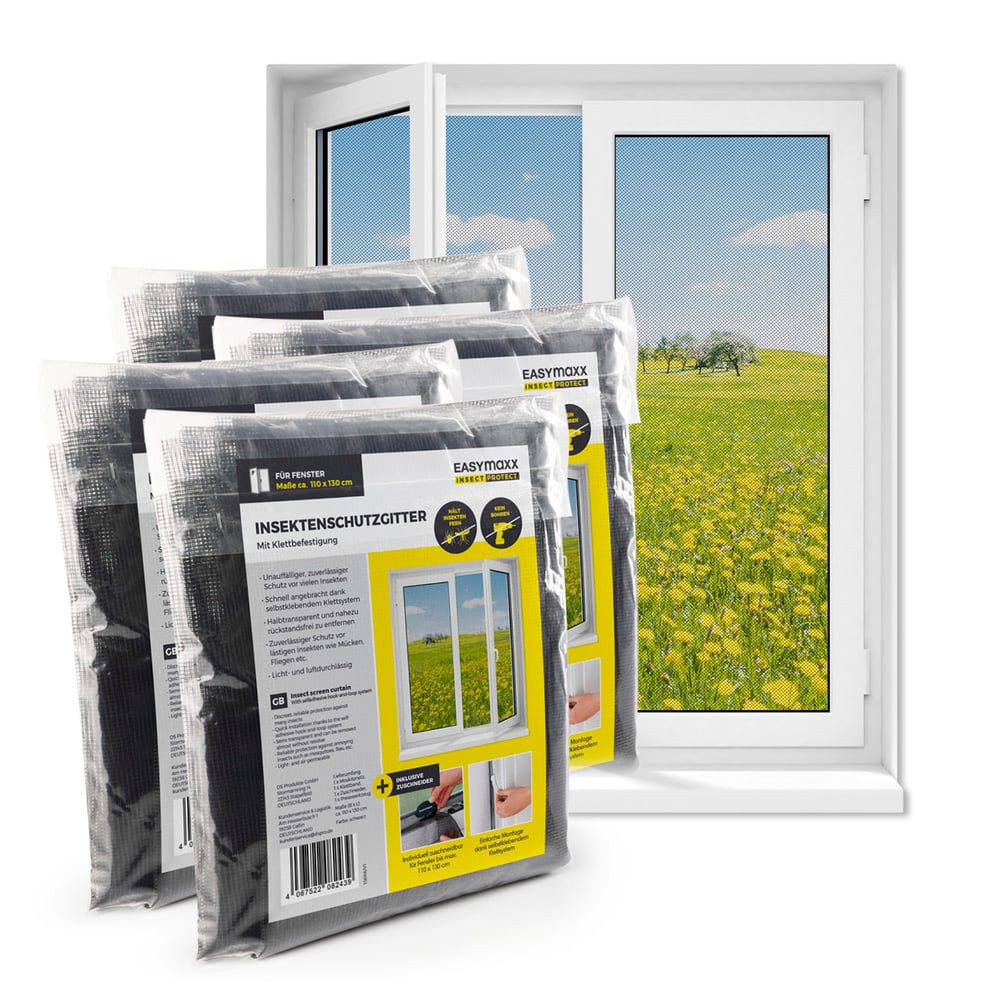 EASYmaxx Insektenschutz-Fensterrahmen Moskitonetz Insektenschutzgitter 110x günstig online kaufen