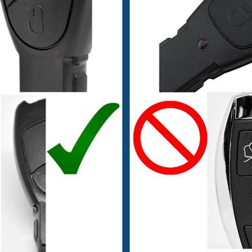 mt-key Schlüsseltasche Autoschlüssel Softcase Silikon Schutzhülle Blau, für Mercedes Benz W204 W245 S203 A209 C-Klasse CLK SLK W211 W203 W178