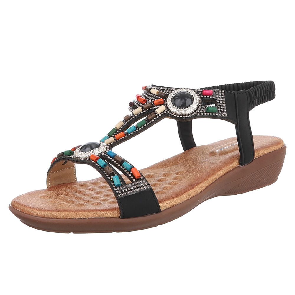Ital-Design Bequeme Damen-Sandalen mit Perlenverzierungen – günstig online kaufen