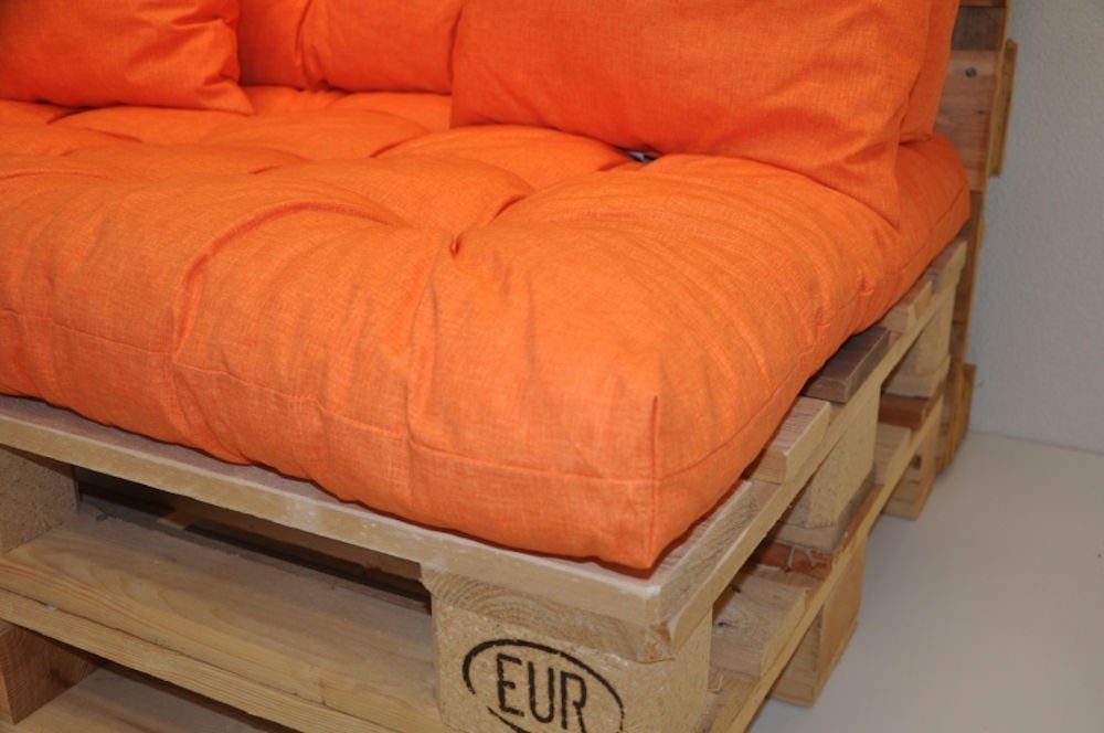 Orange Europalette Palette Palettenkissen Rattani Kissen für Polster