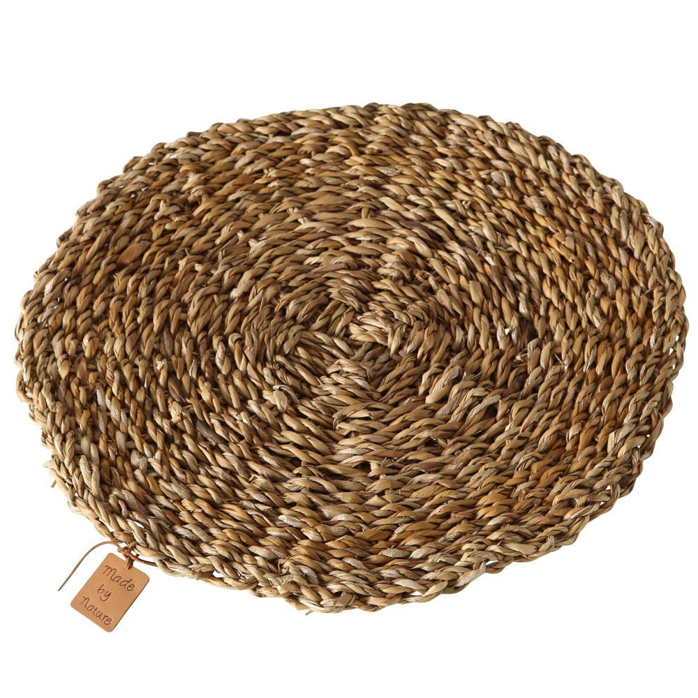 BOLTZE Platzteller Rundes Tischset SOPHY natur braun aus Seegras Platzmatte 40cm Strandhaus Deko