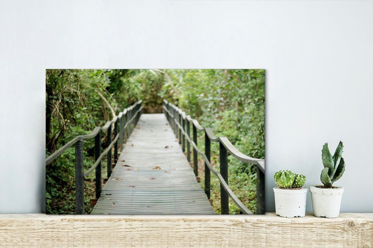 St), Wandbild des Brücke Die (1 im alte Aufhängefertig, Leinwandbilder, 30x20 Leinwandbild Dschungel OneMillionCanvasses® cm Wanddeko, Cahuita-Nationalparks,