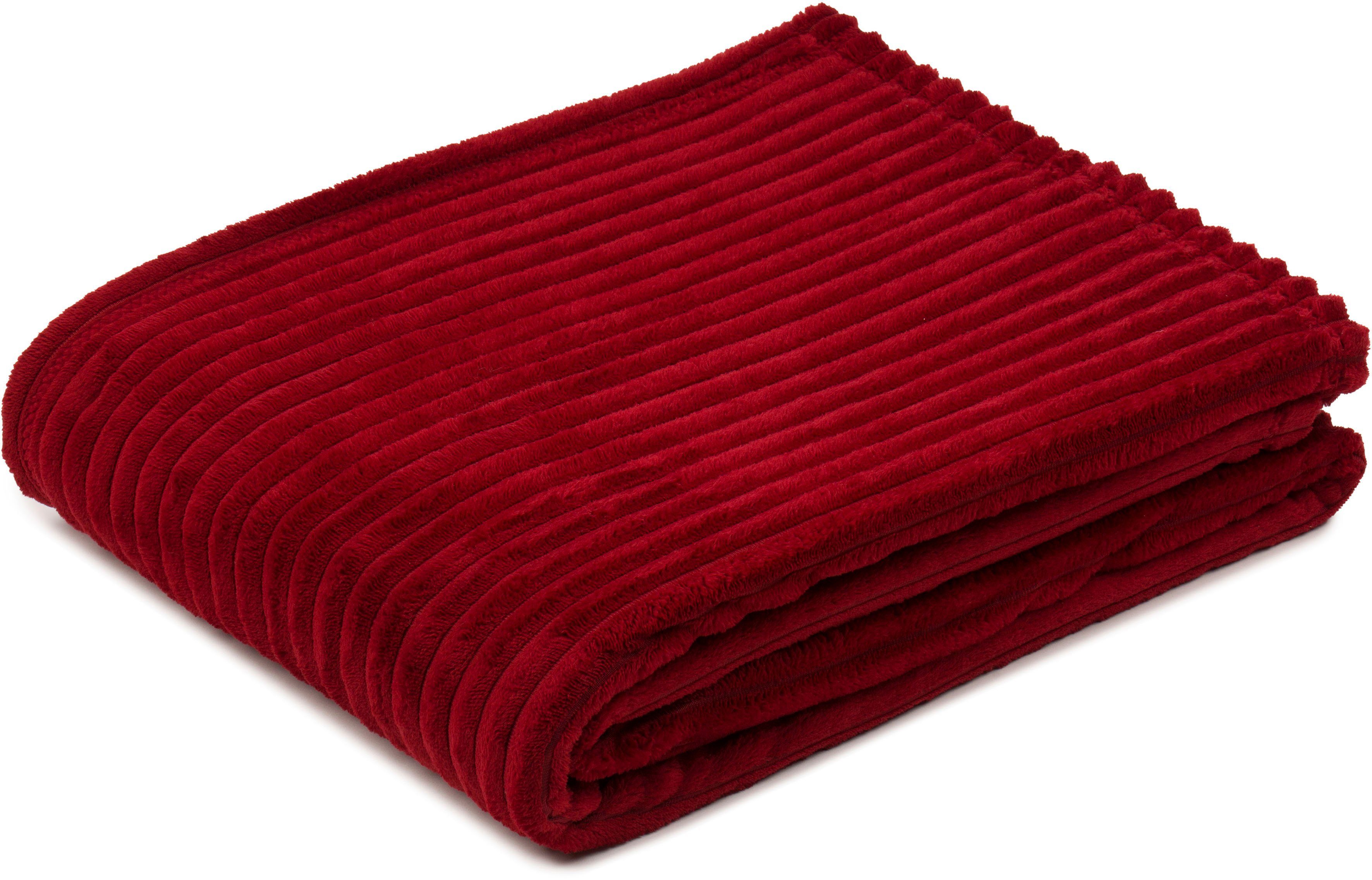 Wohndecke Feincord Kuscheldecke, Gözze, flauschig weich und wohlig warm
