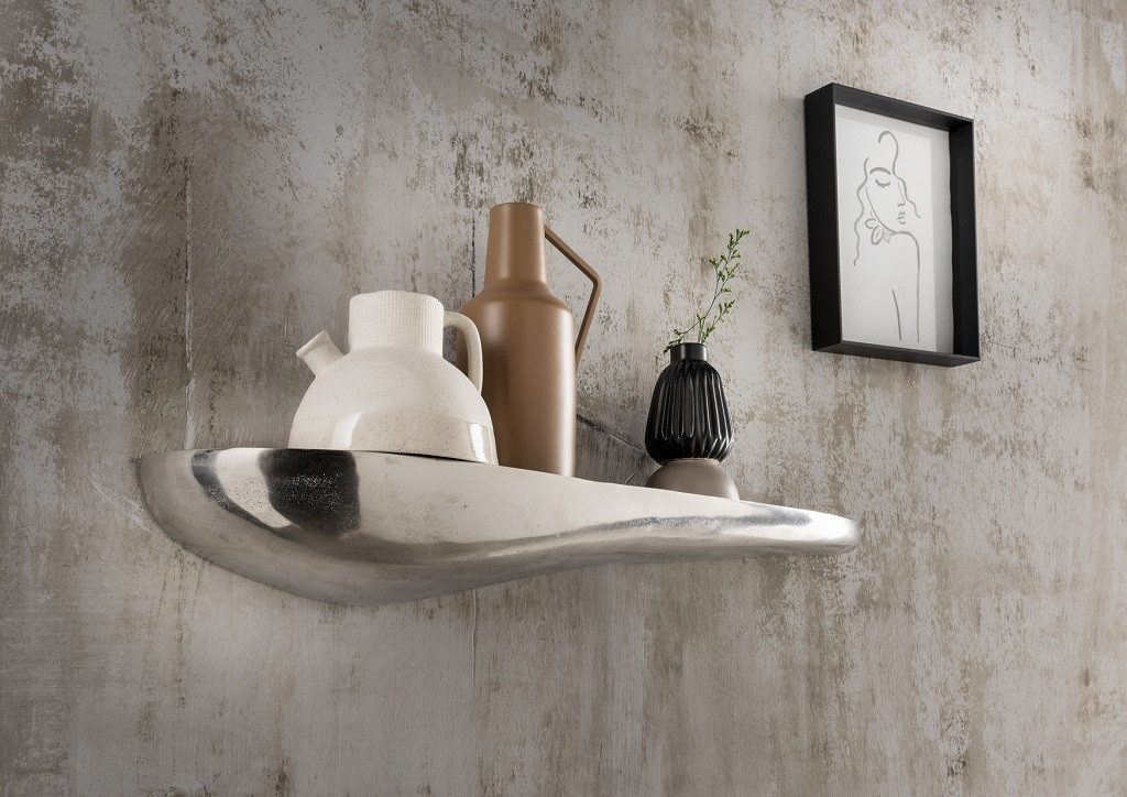 Main Möbel Wandregal Wandregal 75cm "Stone" Alu vernickelt