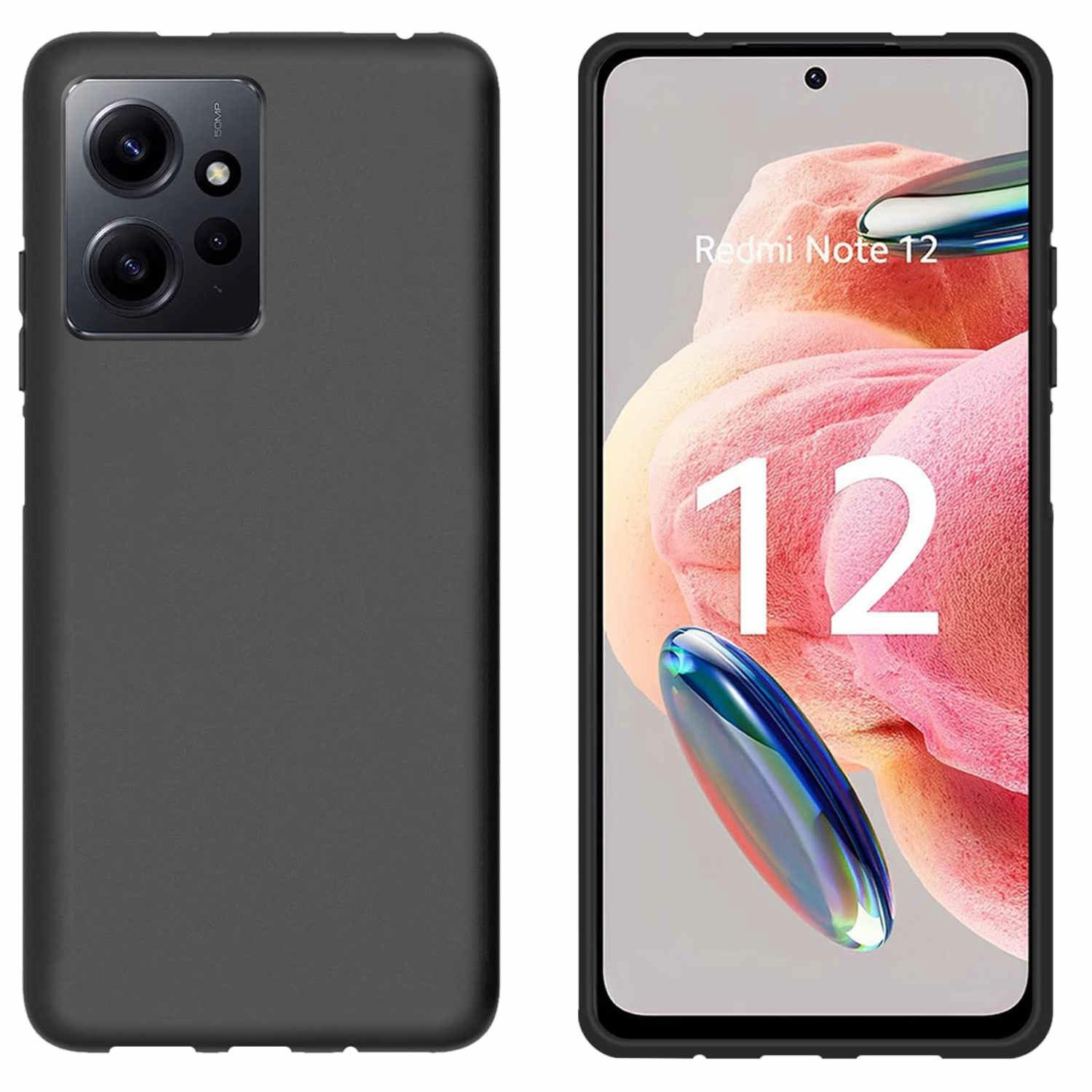 Wigento Handyhülle AUSWAHL Für Xiaomi Redmi Note 12 4G TPU H9 Glas Handy Tasche Hülle