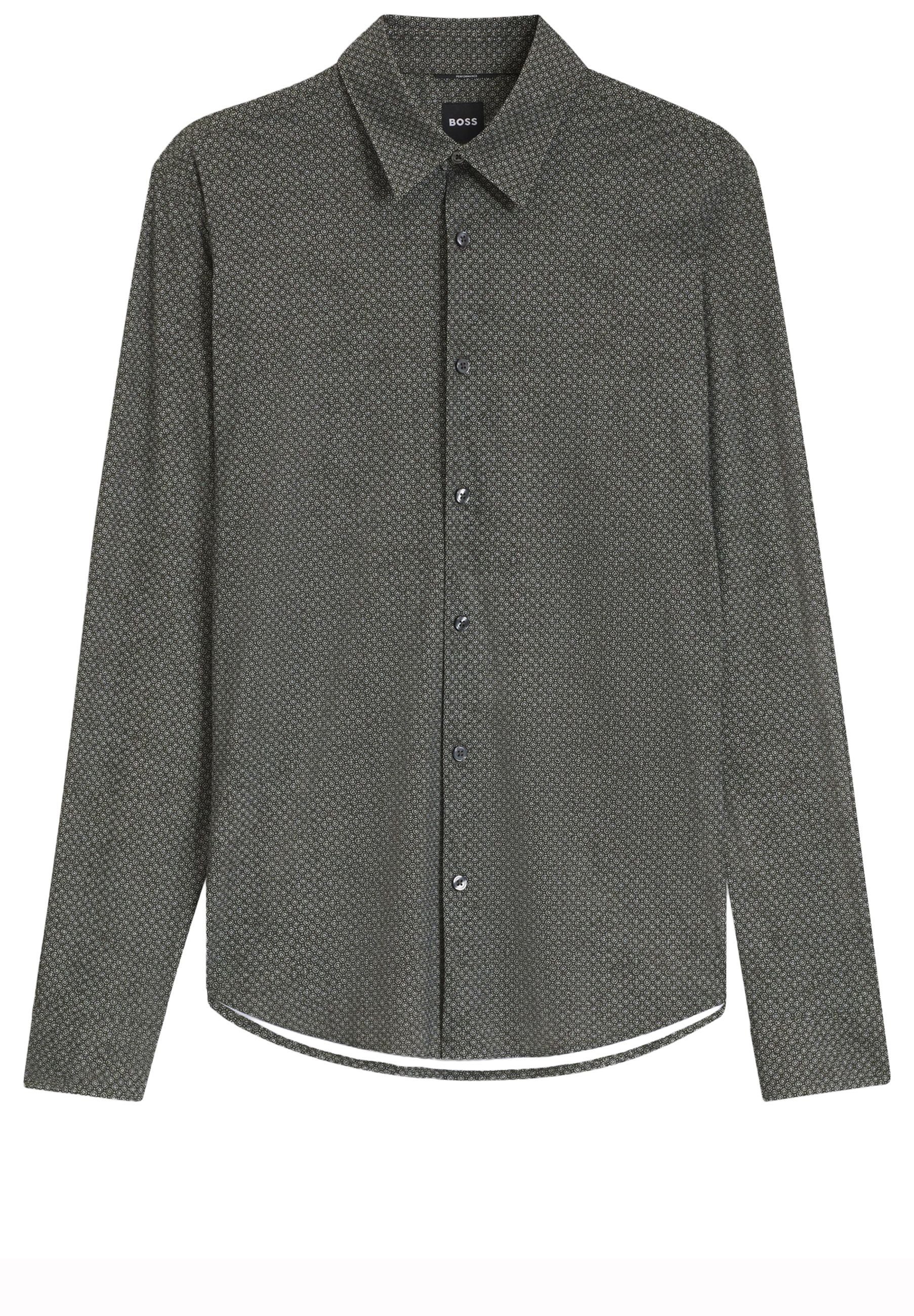 BOSS Langarmhemd P-Roan mit Allover-Muster (1-tlg)