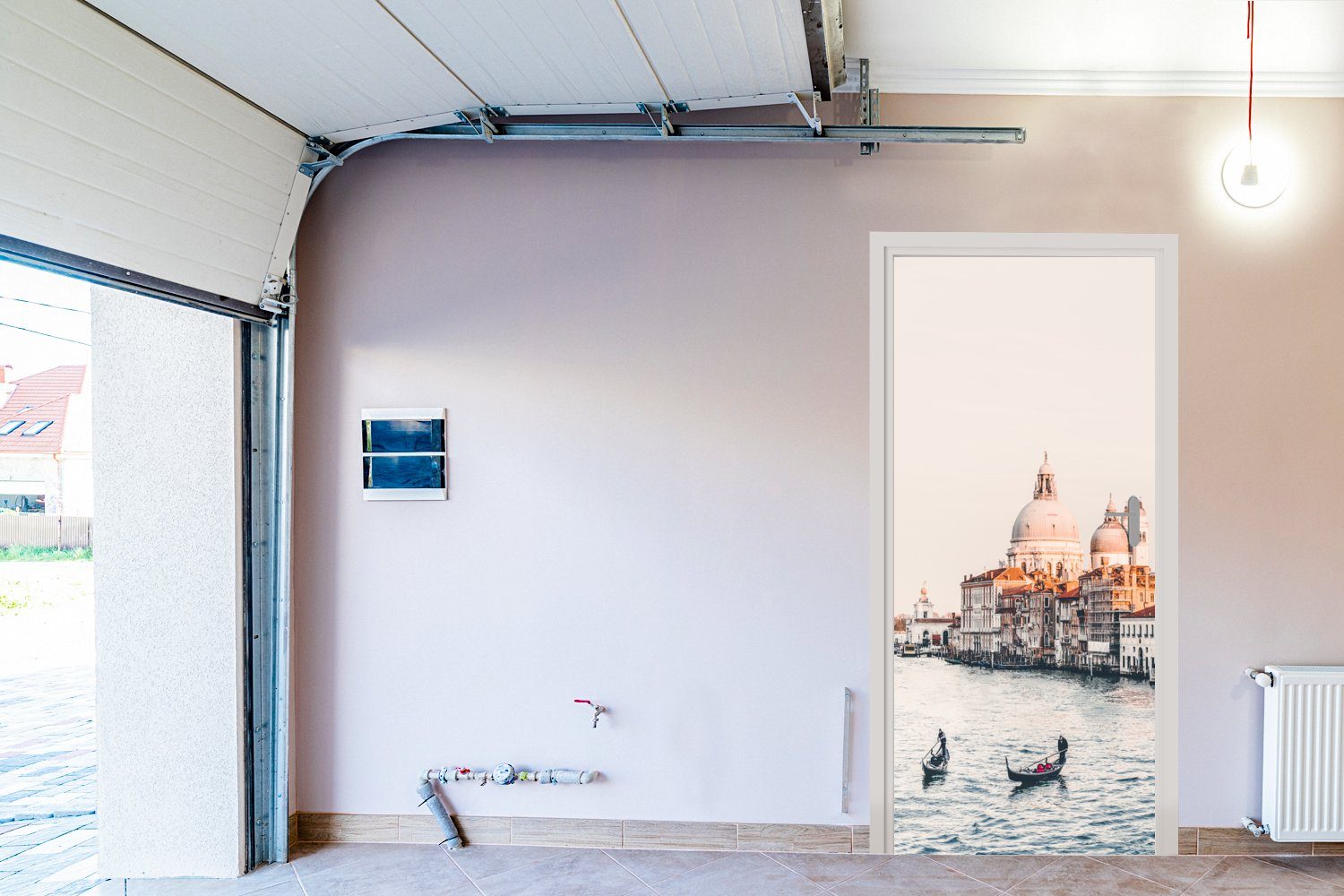 - MuchoWow - cm Venedig Türaufkleber, (1 Türtapete bedruckt, Italien, Boot Tür, 75x205 Matt, St), Fototapete für