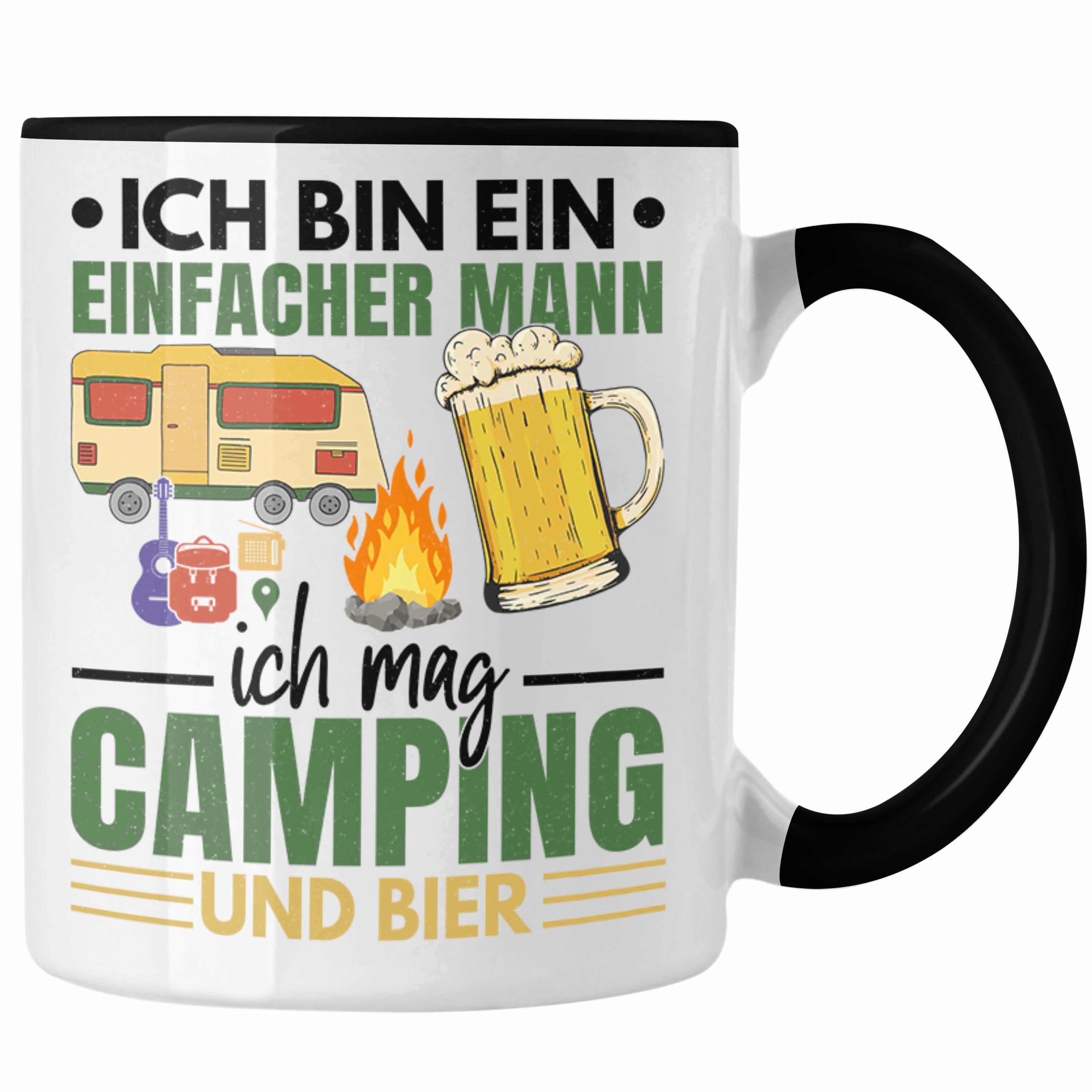 Trendation Tasse Trendation - Ich Bin Ein Einfacher Mann Wohnmobil Tasse Geschenk Camper Wohnmobilfahrer Geschenkidee Lustig Schwarz