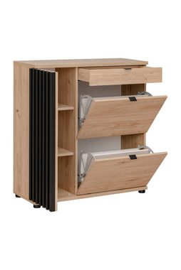 99rooms Schuhschrank Pedri (Sideboard, Schuhschrank) mit Tür, Schublade, 2 Klapptüren