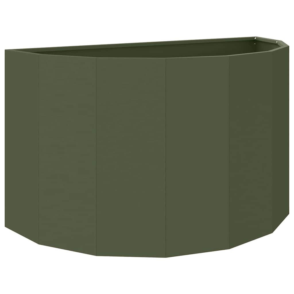 vidaXL Blumentopf Pflanzkübel Olive Grün 90 x 45 x 50 cm Stahl (1 St)