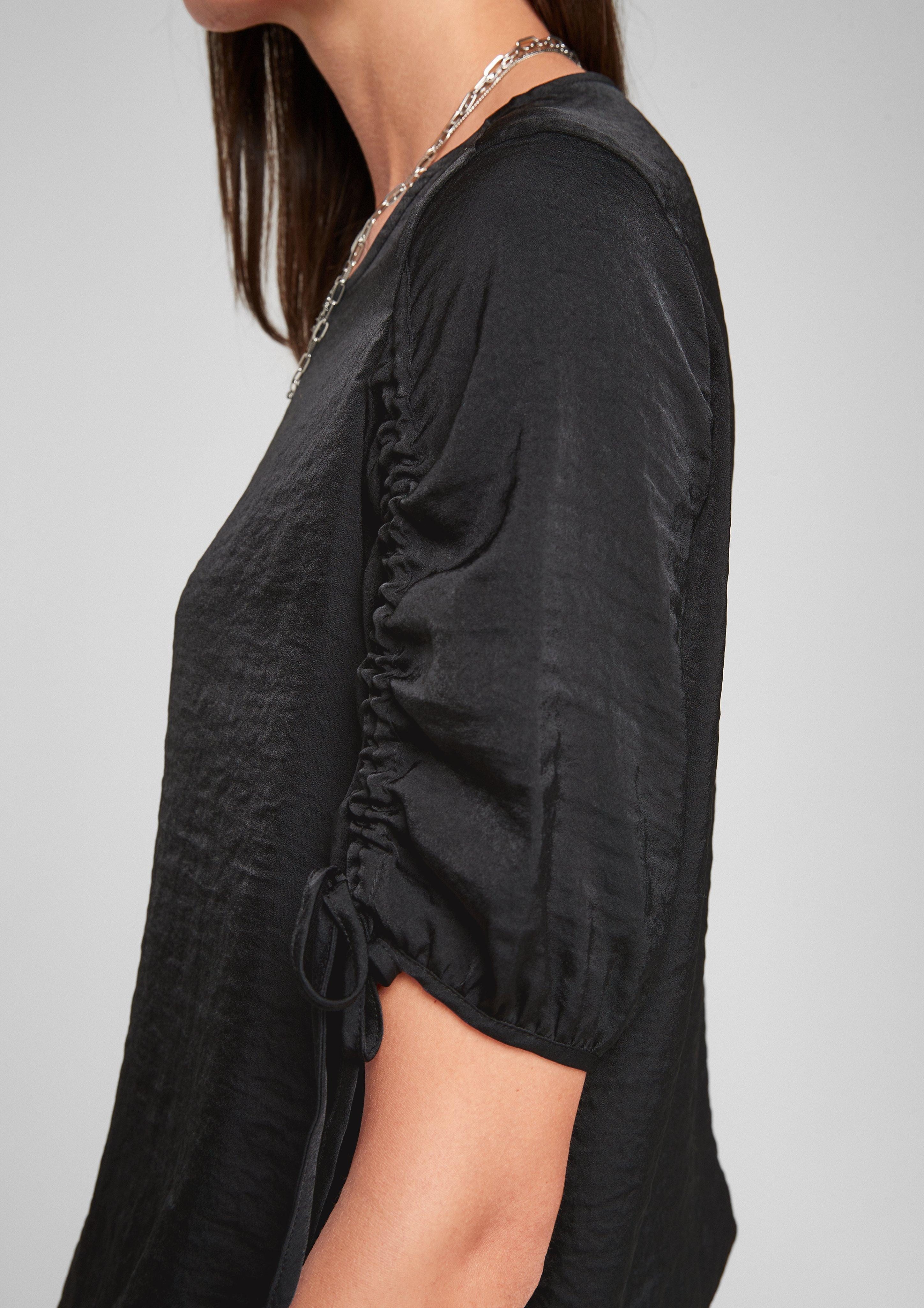 s.Oliver Langarmbluse Satinbluse mit 3/4-Arm Raffung günstig online kaufen