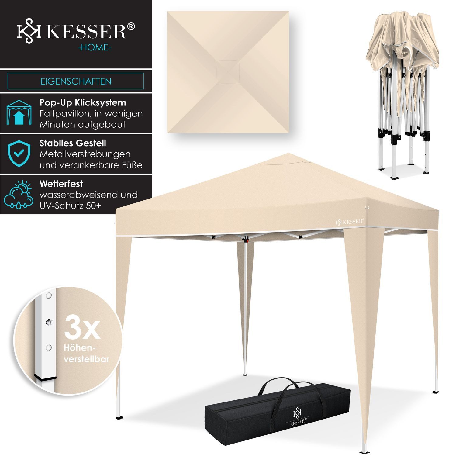 KESSER Pavillon, Pavillon 3x3m wasserdicht inkl. günstig online kaufen